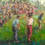 "GOLF MOMENTS" 30X30" OIL ON CANVAS