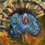 "TURKEY STRUT" 30x30" oil on canvas framed